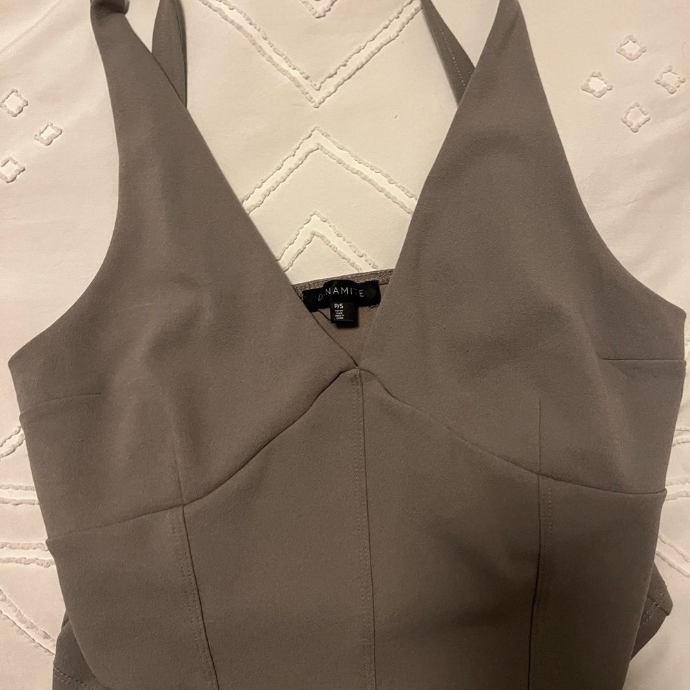 Dynamite Gray Crop Top